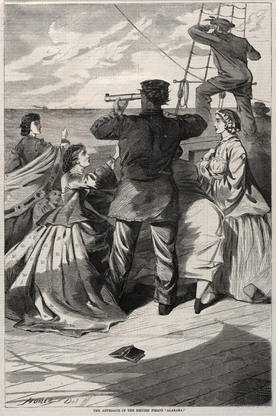 イギリス海賊アラバマのアプローチ、1863年。 作： Winslow Homer