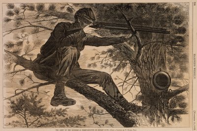 1862年11月15日付『ハーパーズ・ウィークリー』誌より「ポトマック陸軍--ピケ当番の狙撃兵 作： Winslow Homer