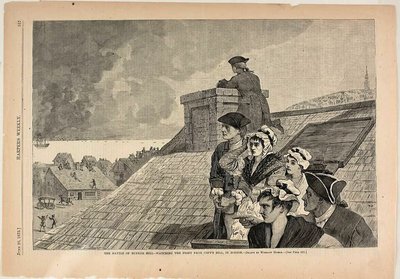 バンカーヒルの戦い-ボストンのコップズ・ヒルから観戦 作： Winslow Homer