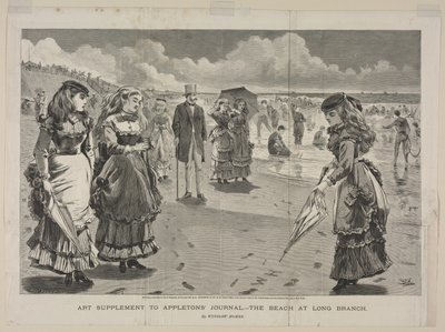 ロングブランチのビーチ、1869年。 作： Winslow Homer