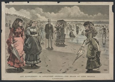 ロングブランチのビーチ、1869年。 作： Winslow Homer