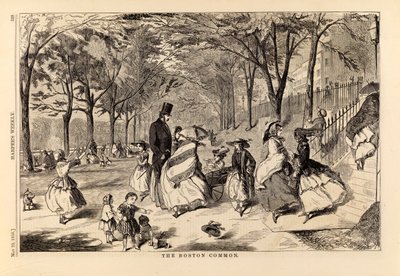 ボストン・コモン（『ハーパーズ・ウィークリー』1858年5月22日号より 作： Winslow Homer