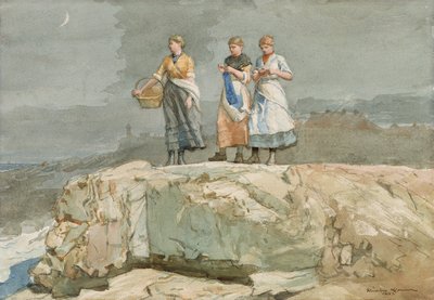 崖、1883年（紙にトイレ） 作： Winslow Homer