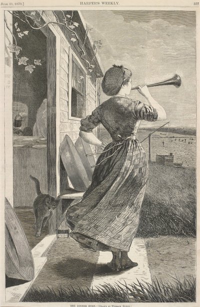 ディナーホーン、6月11日 作： Winslow Homer