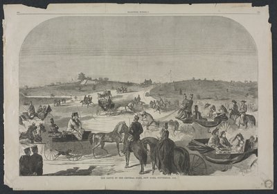 セントラルパークのドライブ（1860年9月、ニューヨーク 作： Winslow Homer