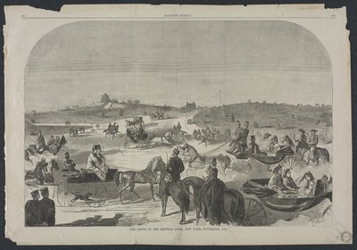 1860、1860年9月、ニューヨークのセントラルパークのドライブ。 作： Winslow Homer