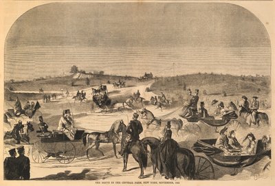 セントラルパークのドライブ（1860年9月、ニューヨーク、『ハーパーズ・ウィークリー』1860年9月15日号より 作： Winslow Homer