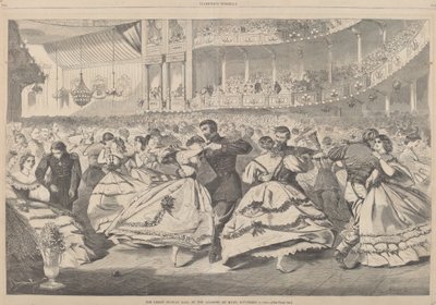 1863年11月5日に開催された音楽アカデミーでの大ロシア舞踏会、1863年発行。 作： Winslow Homer