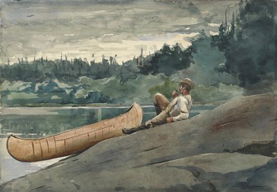 ガイド、1895年（水彩画といくつかのグラファイトで織り紙の上に下描き） 作： Winslow Homer