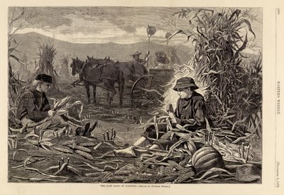ハーパース・ウィークリー』1873年12月6日号より「収穫の最後の日 作： Winslow Homer