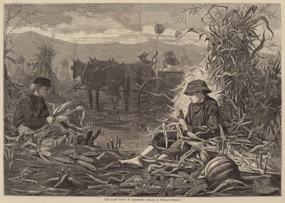 1873年に出版された「収穫の最後の日」。 作： Winslow Homer