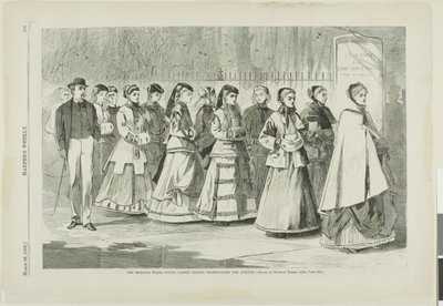 朝の散歩-大通りをプロムナードするお嬢様学校 作： Winslow Homer