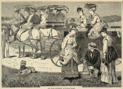 ピクニック遠足（1869年8月14日、アプレトンズ・ジャーナル・オブ・ライティング、サイエンス、アートより 作： Winslow Homer