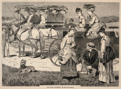 ピクニック遠足（1869年8月14日、アプレトンズ・ジャーナル・オブ・ライティング、サイエンス、アートより 作： Winslow Homer