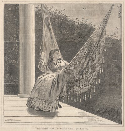 1870年8月20日、『毎土曜日』誌より「ロビンのノート」。 作： Winslow Homer