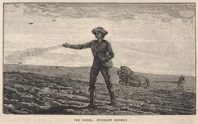 スクリブナーズ・マンスリー（1878年8月号）より「種をまく人 作： ウィンスロー・ホーマー