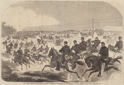 ヨークタウンを南軍を追って出発した北軍の騎兵と砲兵...1862年刊 作： Winslow Homer
