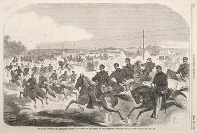北軍騎兵と砲兵、反逆者の追跡から始まり、1862年にヨークタウンターンパイクを上った。 作： Winslow Homer