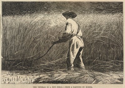 フランク・レスリーのイラストレイテッド・ニュースペーパー1867年7月13日号より「新たなフィールドでのベテラン 作： Winslow Homer