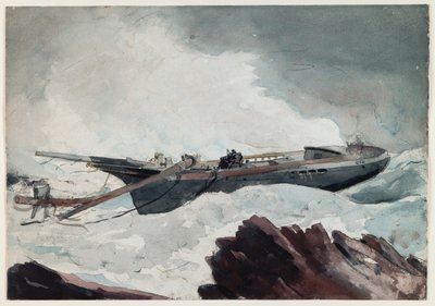 難破したスクーナー 1900-10年頃 （紙に水彩、木炭） 作： ウィンスロー・ホーマー