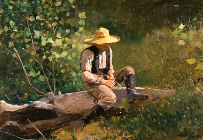 削る少年 作： Winslow Homer