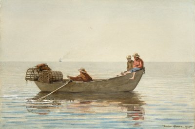 オマール海老の鍋とドリーの3人の少年 作： Winslow Homer