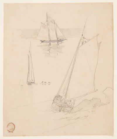 スクーナーの 3 つのスケッチ 作： Winslow Homer