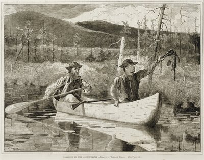 「アディロンダックでのトラッピング」 作： Winslow Homer
