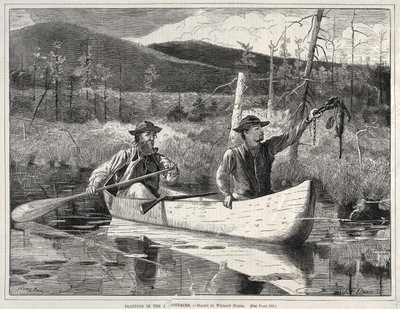 アディロンダックスの罠、1870年。 作： Winslow Homer