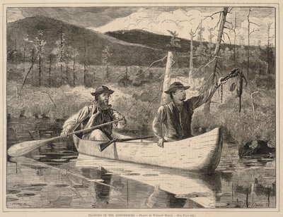 Trapping in the Adirondacks, from Every Saturday：1870年12月24日付『図解読書日記』より 作： Winslow Homer