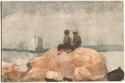 スクーナーを眺める二人の少年 作： Winslow Homer