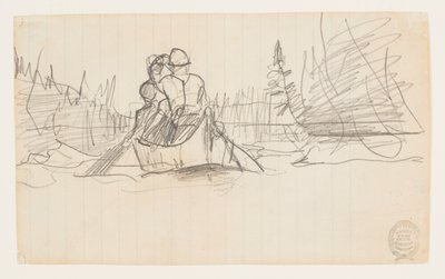 カヌーに乗る二人の男 作： Winslow Homer