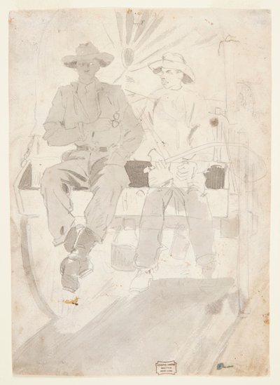 アーミー ワゴンに乗った 2 人の男性 作： Winslow Homer