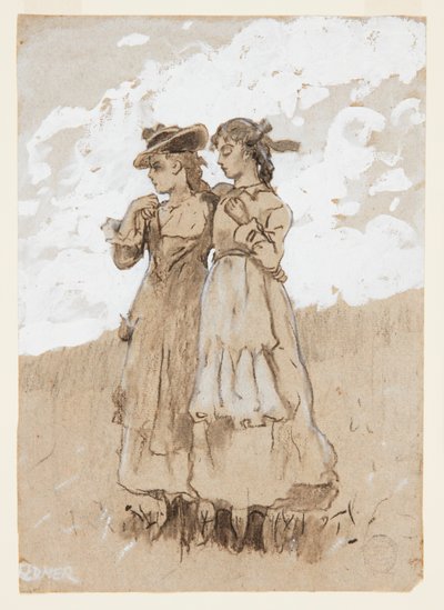 二人の若い女の子 作： Winslow Homer