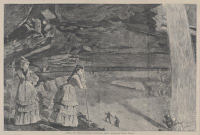 滝の下、ウィンスローホーマーの絵画からのキャッツキル山脈、1872年。 作： Winslow Homer