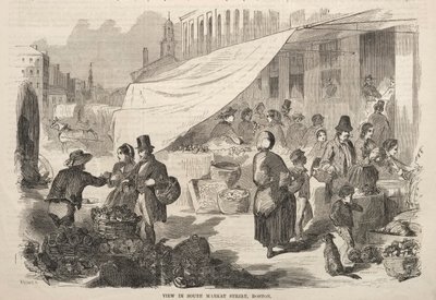 サウスマーケットストリート、ボストン、1857年のビュー。 作： Winslow Homer