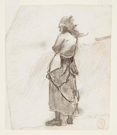 海を見渡す女性、カラコーツ、イングランド 作： Winslow Homer