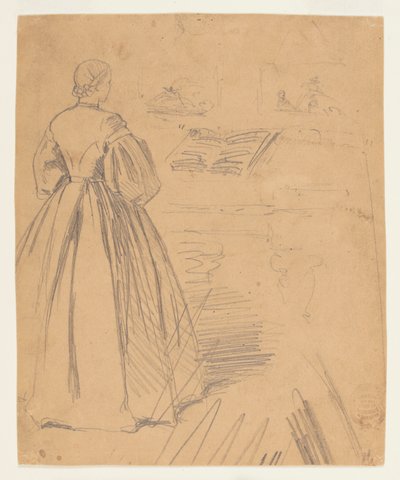 ピアノの前に立つ女性 作： Winslow Homer