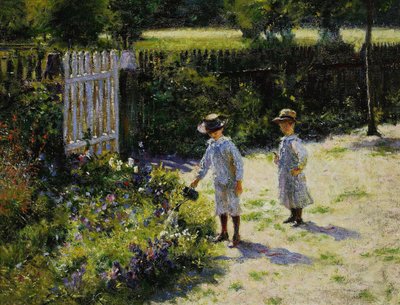 庭の子供たち 作： Wladyslaw Podkowinski