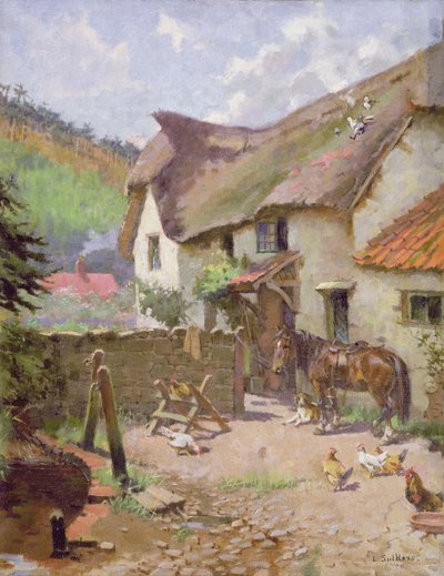 庭で、1910 作： Wlodzimierz Blocki