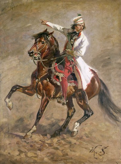 タデウシュコシチュシュコ将軍（1746-1817）の乗馬、「ラクラヴィツェのパノラマ」のスケッチ、1893年（127666参照） 作： Wojciech Kossak