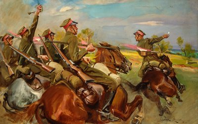 ポーランド騎兵突撃 (キャンバスに油彩) 作： Wojciech Kossak