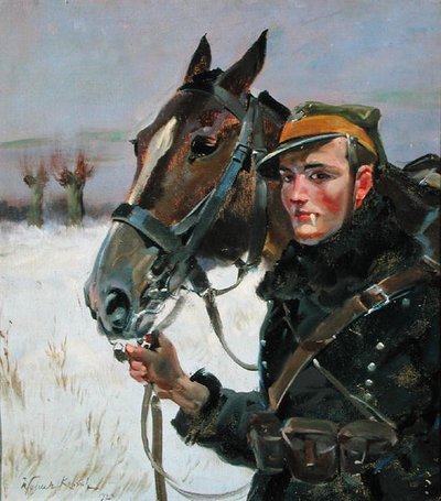 馬を持つ兵士 作： Wojciech Kossak