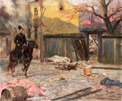 レイド・ポグロム」、1907年。 作： Wojciech Kossak