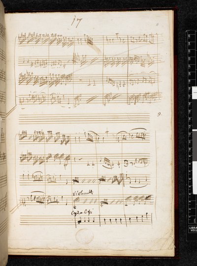 アダージョとフーガ ハ短調 K. 546, Add.28996, f.11r 作： Wolfgang Amadeus Mozart