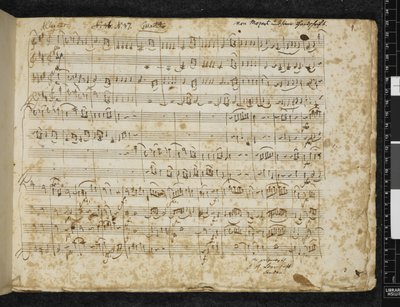 MS 37764 f.1 弦楽四重奏曲ニ長調 K. 499 を追加 作： Wolfgang Amadeus Mozart