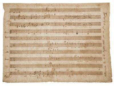 Magnificat、K。321a。原稿、ソリストと合唱団、オルガンとオーケストラのためのスコア、1779年頃 作： Wolfgang Amadeus Mozart