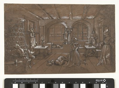 8人の子供たちが盲人を演じる室内 作： Wolfgang Huber (school of)
