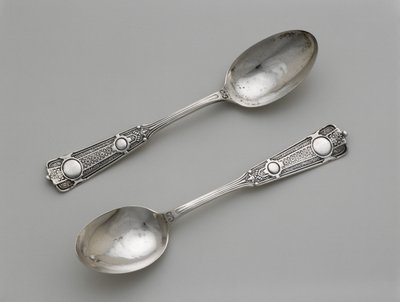 小さじのペア、c。 1860-1871（シルバー） 作： Wood and Hughes
