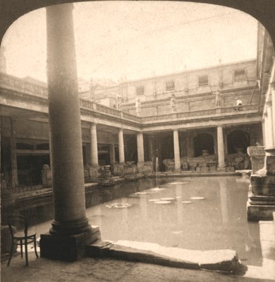 ローマ浴場、バース、イギリス、1900年。 作： Works and Sun Sculpture Studios
